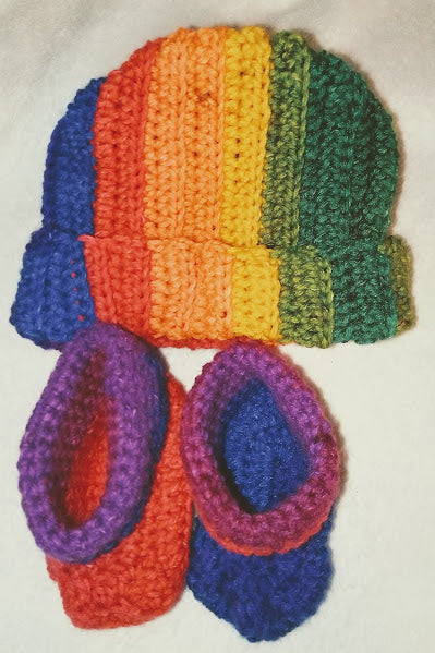Baby Beanie, Booties Set