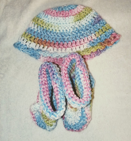Baby Bucket Hat and Booties Set