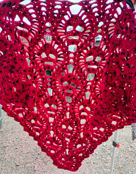 Red and Black Skull Shawl