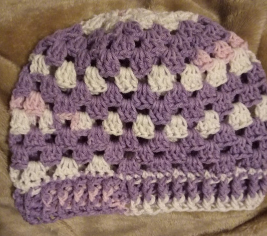 Purple Granny Stitch Beanie